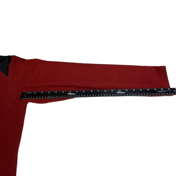 COLUMBIA Men Pullover Long Sleeve Fleece Top Red Black L B53-2 - Picture 4 of 6